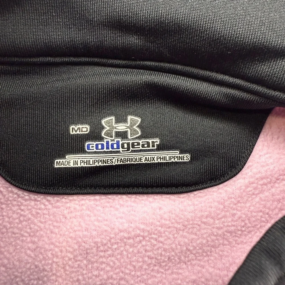 Under Armour Pink & Black Full Zip Fleece Jacket Women’s Size Medium - Picture 9 of 11